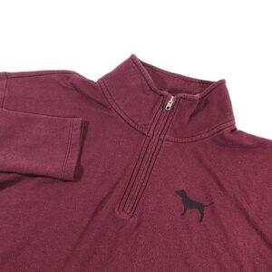 Victoria's Secret Pink Women S 1/4 Zip Sweatshirt Mock Neck Maroon Long Sleeve
